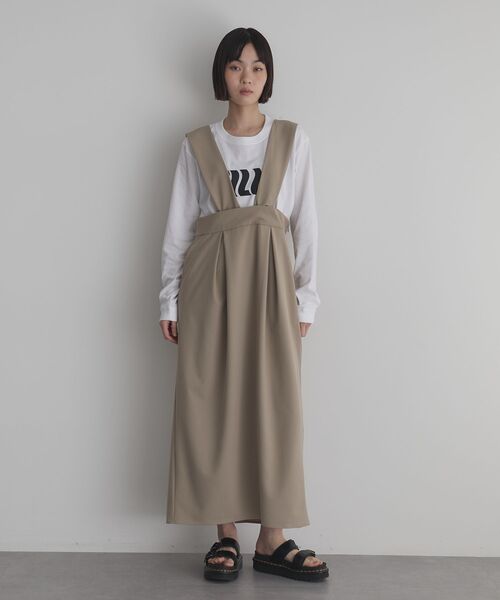 GARAGE OF GOOD CLOTHING(ガレージオブグッドクロージング)の「ジャンパースカート(ジャンパースカート・レディース・ベージュ/ブラック/グレイッシュベージュ・36/38)」の2枚目の写真