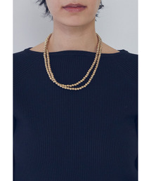 Bijou R.I （ビジューアールアイ）の「＜Bijou R.I (ビジューアールアイ)＞別注メタリックパールダブルネックレス（その他ヘアアクセサリー）」