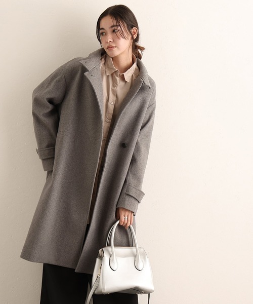 ElegChic(エレグシック)の「フェイクウールコート(モッズコート・レディース・グレー/ブラック/アイボリー/モカ・M/L)」の4枚目の写真