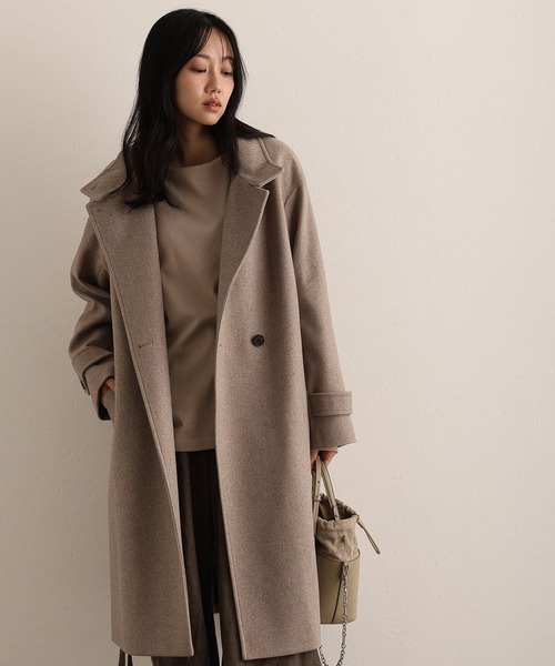 ElegChic(エレグシック)の「フェイクウールコート(モッズコート・レディース・グレー/ブラック/アイボリー/モカ・M/L)」の1枚目の写真
