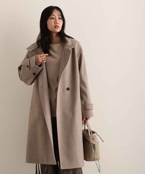 ElegChic(エレグシック)の「フェイクウールコート(モッズコート・レディース・グレー/ブラック/アイボリー/モカ・M/L)」の9枚目の写真