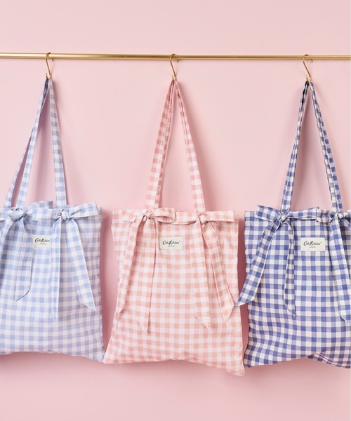 Cath Kidston(キャスキッドソン)の「リボントートバッグ Painted Gingham(トートバッグ・レディース・ピンク・FREE)」の3枚目の写真