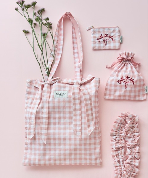 Cath Kidston(キャスキッドソン)の「リボントートバッグ Painted Gingham(トートバッグ・レディース・ピンク・FREE)」の5枚目の写真