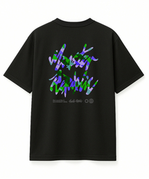 ヴィンテージサークルロゴミックスブルーTシャツブラック_8106