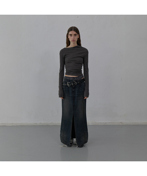 LCDC TM(エルシーディーシーティーエム)の「DENIM LONG SKIRT (DARK BLUE)(スカート・レディース・その他・MEDIUM/SMALL)」の1枚目の写真