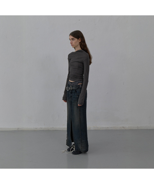 LCDC TM(エルシーディーシーティーエム)の「DENIM LONG SKIRT (DARK BLUE)(スカート・レディース・その他・MEDIUM/SMALL)」の2枚目の写真