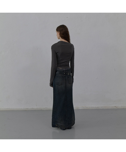 LCDC TM(エルシーディーシーティーエム)の「DENIM LONG SKIRT (DARK BLUE)(スカート・レディース・その他・MEDIUM/SMALL)」の3枚目の写真
