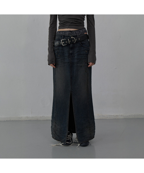 LCDC TM(エルシーディーシーティーエム)の「DENIM LONG SKIRT (DARK BLUE)(スカート・レディース・その他・MEDIUM/SMALL)」の4枚目の写真