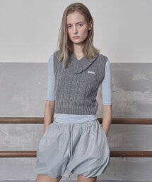 grove | GRVR SPORTS_フリルニットベスト_GREY(ベスト)