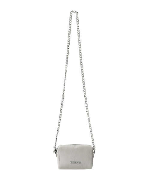 Vivacious(ビバシャス)の「Foy Chain Mini Bag - 7COL(メッセンジャーバッグ・レディース・バーガンディー/ベージュ/ブラウン/グレー/ピンク/シルバー/ブラック・FREE)」の13枚目の写真