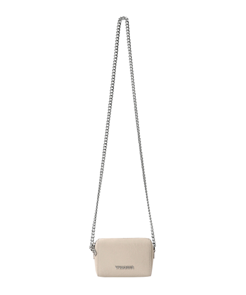 Vivacious(ビバシャス)の「Foy Chain Mini Bag - 7COL(メッセンジャーバッグ・レディース・バーガンディー/ベージュ/ブラウン/グレー/ピンク/シルバー/ブラック・FREE)」の14枚目の写真