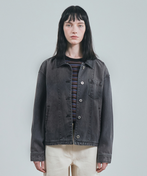 UNIFORM BRIDGE(ユニフォームブリッジ)の「denim shirt jacket 13oz(womens) black(シャツ/ブラウス・レディース・その他・SMALL/MEDIUM)」の1枚目の写真