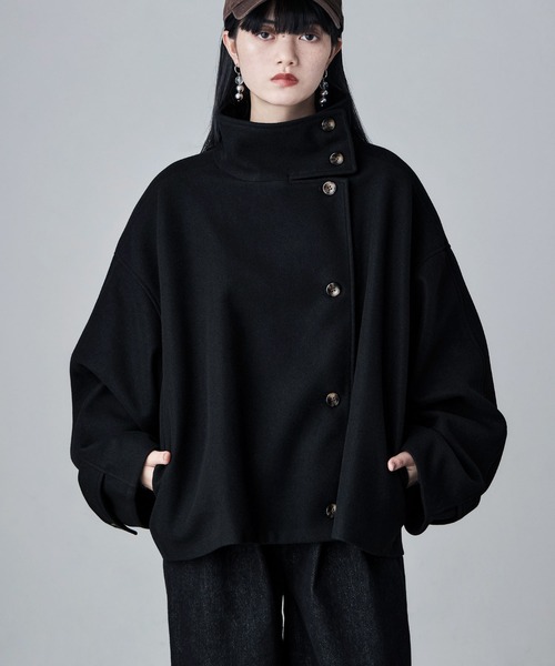 etoll.（エトル）の「スタンドカラーショートコート（ステンカラーコート・レディース・ブラウン/チャコール/ベージュ/ブラック・M/L）」の11枚目の写真