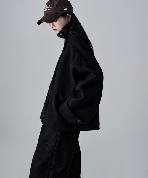 etoll.（エトル）の「スタンドカラーショートコート（ステンカラーコート・レディース・ブラウン/チャコール/ベージュ/ブラック・M/L）」の12枚目の写真