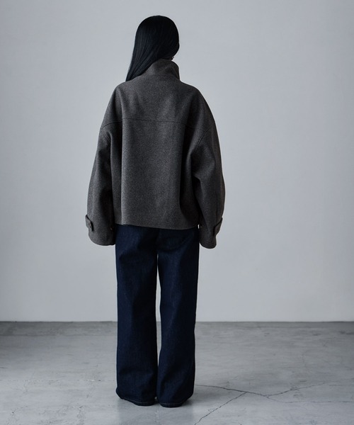 etoll.（エトル）の「スタンドカラーショートコート（ステンカラーコート・レディース・ブラウン/チャコール/ベージュ/ブラック・M/L）」の9枚目の写真