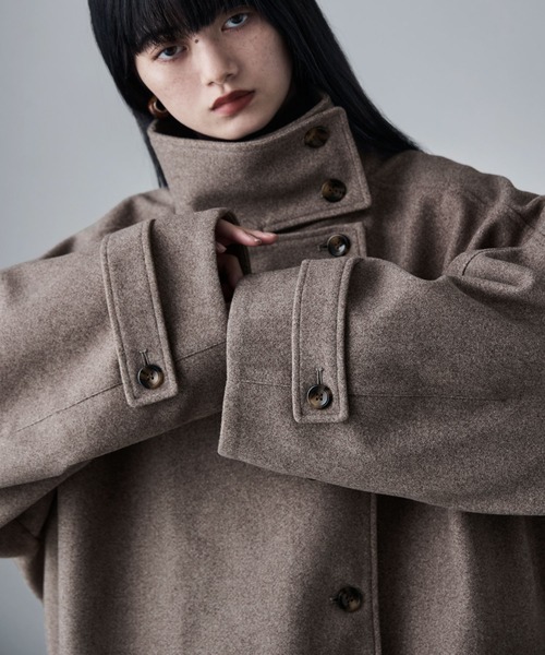 etoll.（エトル）の「スタンドカラーショートコート（ステンカラーコート・レディース・ブラウン/チャコール/ベージュ/ブラック・M/L）」の18枚目の写真