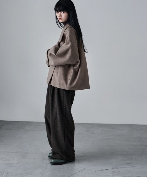 etoll.（エトル）の「スタンドカラーショートコート（ステンカラーコート・レディース・ブラウン/チャコール/ベージュ/ブラック・M/L）」の22枚目の写真