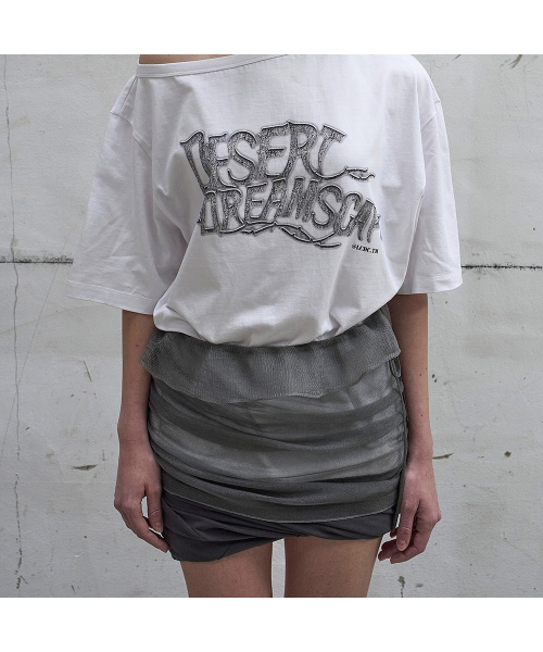 LCDC TM(エルシーディーシーティーエム)の「SHEER FRILL LAYERED KNIT SKIRT (GREY)(スカート・レディース・アッシュグレー・OS)」の4枚目の写真