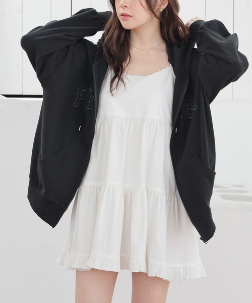 Honeys（ハニーズ）の「ミニティアードワンピース（ワンピース・レディース・ホワイト/ブラック・L/LL/M/S）」の7枚目の写真