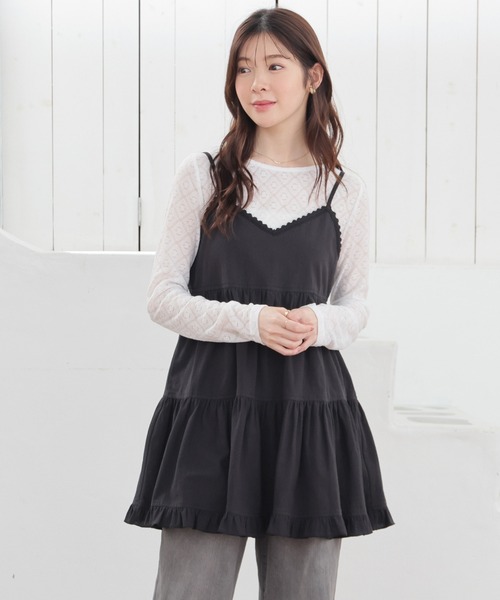 Honeys（ハニーズ）の「ミニティアードワンピース（ワンピース・レディース・ホワイト/ブラック・L/LL/M/S）」の11枚目の写真