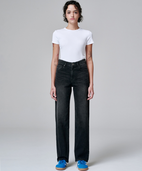 MALOUPE(マロップ)の「9126 ワイドウォッシングデニムパンツ (ブラック)(デニムパンツ・レディース・ブラック・26/28/30)」の8枚目の写真