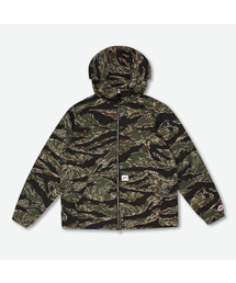 WEIRDWORLD（ウィアード ワールド）の「カモフラージュウェーブロゴフードジップアップタイガーカモ（その他アウター）」