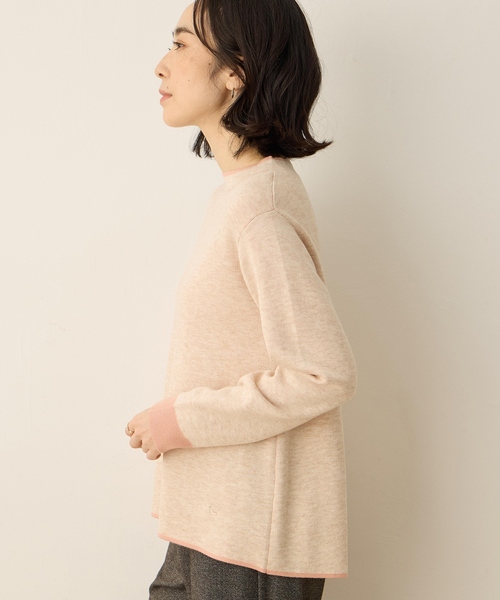 DECOY SINCE 1981(デコイシンスイチキュウハチイチ)の「ダブルフェイス配色ニットプルオーバー【洗える・大きいサイズあり】(ニット/セーター・レディース・サックスブルー/グレー/ベージュ・M/L/LL/3L/4L)」の5枚目の写真