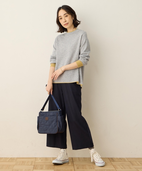 DECOY SINCE 1981(デコイシンスイチキュウハチイチ)の「ダブルフェイス配色ニットプルオーバー【洗える・大きいサイズあり】(ニット/セーター・レディース・サックスブルー/グレー/ベージュ・M/L/LL/3L/4L)」の10枚目の写真