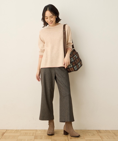 DECOY SINCE 1981(デコイシンスイチキュウハチイチ)の「ダブルフェイス配色ニットプルオーバー【洗える・大きいサイズあり】(ニット/セーター・レディース・サックスブルー/グレー/ベージュ・M/L/LL/3L/4L)」の14枚目の写真