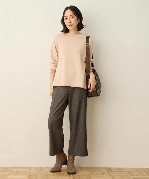 DECOY SINCE 1981(デコイシンスイチキュウハチイチ)の「ダブルフェイス配色ニットプルオーバー【洗える・大きいサイズあり】(ニット/セーター・レディース・サックスブルー/グレー/ベージュ・M/L/LL/3L/4L)」の15枚目の写真