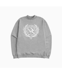 UNISEX HERITAGE EMBLEM MOCK-NECK SWEATSHIRT MELANGE