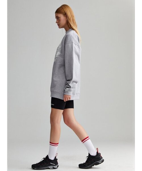 MENASOO(ミナス)の「UNISEX HERITAGE EMBLEM MOCK-NECK SWEATSHIRT MELANGE(スウェット・レディース・その他・FREE)」の4枚目の写真