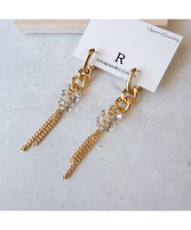 【R】876 ゴールドチェーンフープピアス(MA)