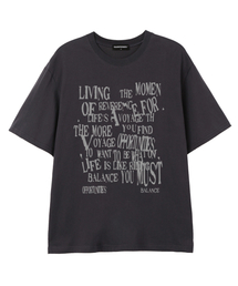 BALANCE TYPO オーバーサイズ 半袖Tシャツ (VS0109) チャコール