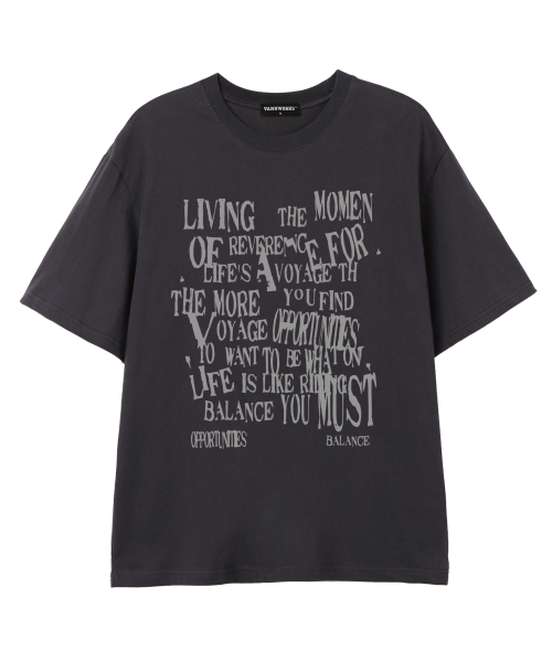 VANNWORKS(バンワークス)の「BALANCE TYPO オーバーサイズ 半袖Tシャツ (VS0109) チャコール(Tシャツ/カットソー・レディース・その他・SMALL/MEDIUM/LARGE/X-LARGE/XX-LARGE)」の1枚目の写真