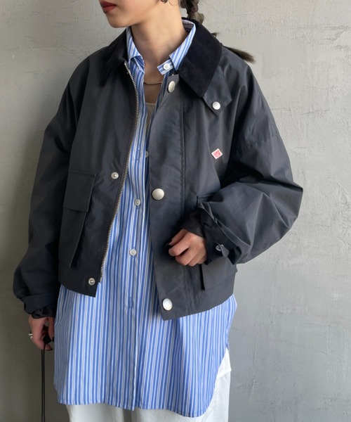 DANTON（ダントン）の「[DANTON/ダントン] ショート丈 ナイロンカバーオールジャケット（カバーオール・レディース・サンドベージュ/チャコールグレー・38）」の2枚目の写真