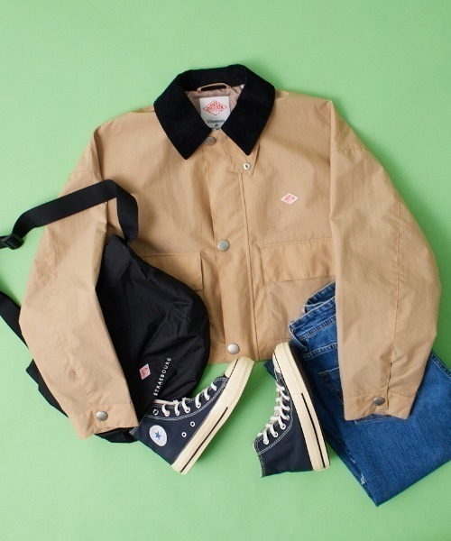 DANTON（ダントン）の「[DANTON/ダントン] ショート丈 ナイロンカバーオールジャケット（カバーオール・レディース・サンドベージュ/チャコールグレー・38）」の3枚目の写真