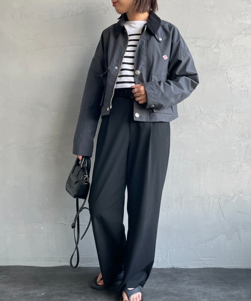 DANTON（ダントン）の「[DANTON/ダントン] ショート丈 ナイロンカバーオールジャケット（カバーオール・レディース・サンドベージュ/チャコールグレー・38）」の8枚目の写真