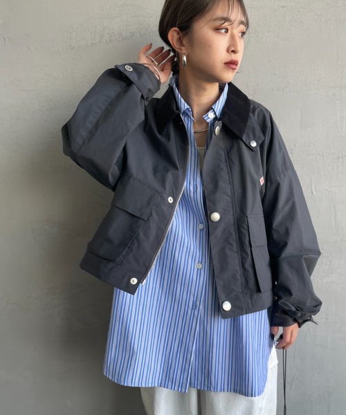 DANTON（ダントン）の「[DANTON/ダントン] ショート丈 ナイロンカバーオールジャケット（カバーオール・レディース・サンドベージュ/チャコールグレー・38）」の9枚目の写真