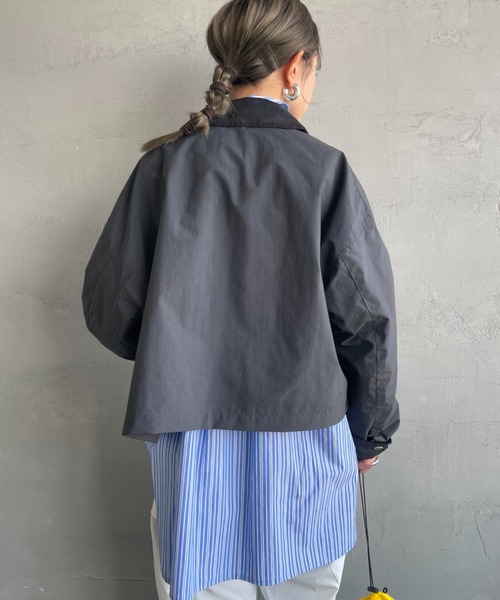 DANTON（ダントン）の「[DANTON/ダントン] ショート丈 ナイロンカバーオールジャケット（カバーオール・レディース・サンドベージュ/チャコールグレー・38）」の12枚目の写真