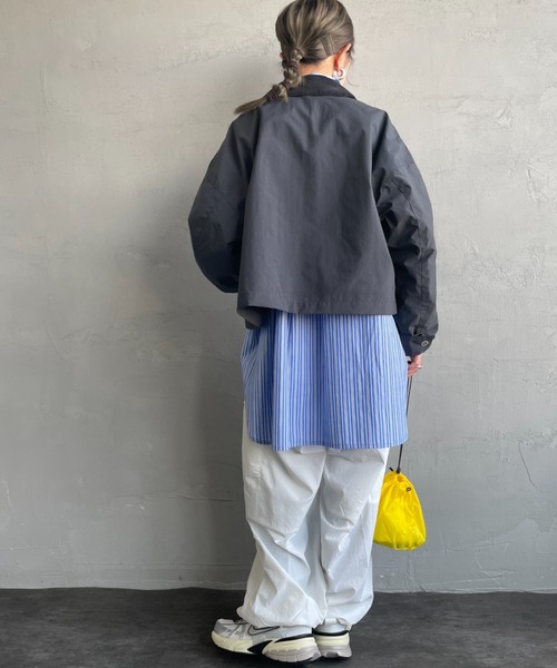 DANTON（ダントン）の「[DANTON/ダントン] ショート丈 ナイロンカバーオールジャケット（カバーオール・レディース・サンドベージュ/チャコールグレー・38）」の15枚目の写真