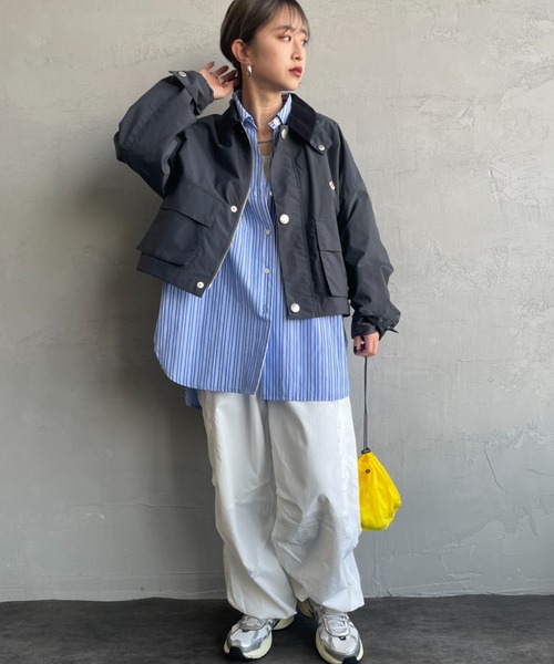 DANTON（ダントン）の「[DANTON/ダントン] ショート丈 ナイロンカバーオールジャケット（カバーオール・レディース・サンドベージュ/チャコールグレー・38）」の7枚目の写真