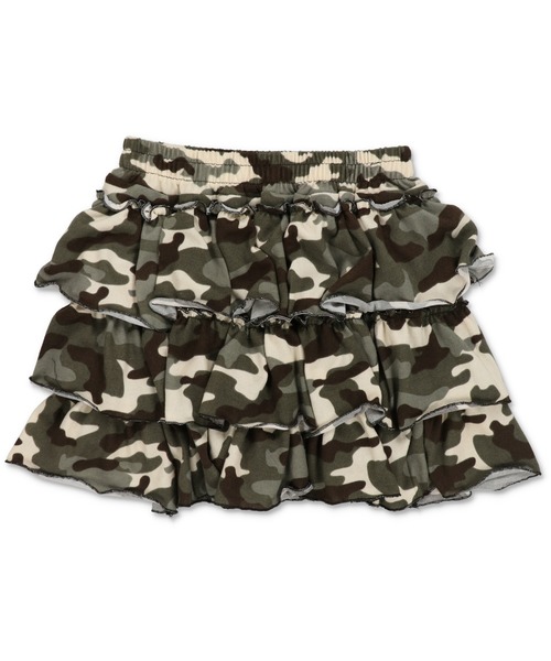 セール】カモ柄ティアードミニスカート/迷彩/インナーパンツ付き/平成