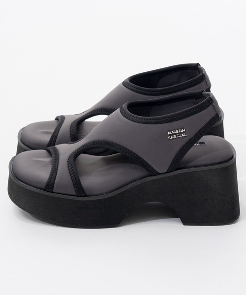 MAISON SPECIAL(メゾンスペシャル)の「【2026SPRING PRE-ORDER】Side-Open Stretch Sandals/サイドオープンストレッチサンダル(サンダル・レディース・チャコールグレー/ブラック・38/37/36)」の9枚目の写真