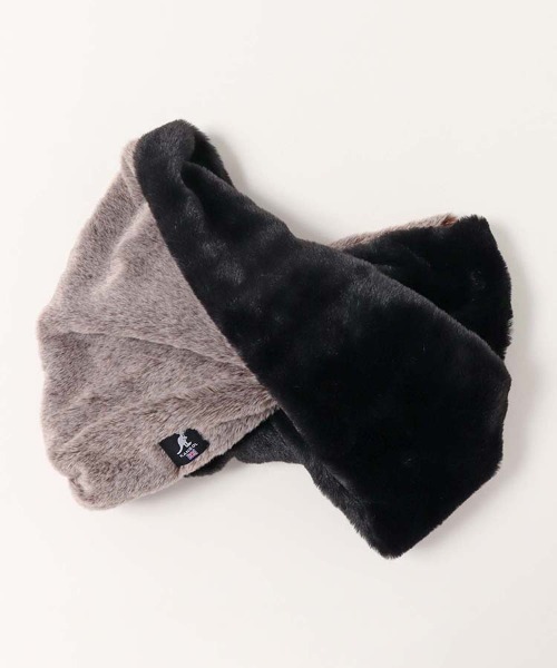 KANGOL(カンゴール)の「KANGOLスノートップファー配色スヌード(ネックウォーマー/スヌード・レディース・オフホワイト/ブラック/ネイビー・FREE)」の3枚目の写真