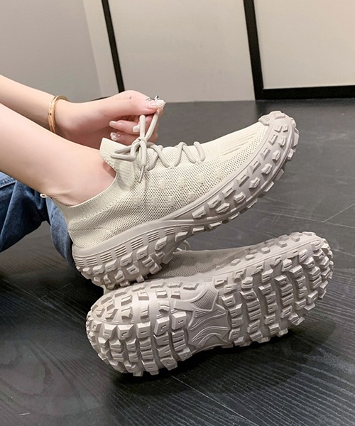 Lace Ladies(レースレディース)の「メッシュ 軽量 レースアップ スリッポン スニーカー(スニーカー・レディース・ホワイト/ブラック・22.5cm/23cm/23.5cm/24cm/24.5cm/25cm)」の12枚目の写真