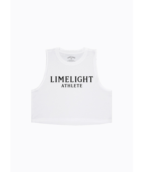 LIMELIGHT APPAREL(ライムライトアパレル)の「アスリット レディース クロップスリーブレス (ホワイト/ブラック)(Tシャツ/カットソー・レディース・その他・SMALL/MEDIUM/LARGE)」の2枚目の写真