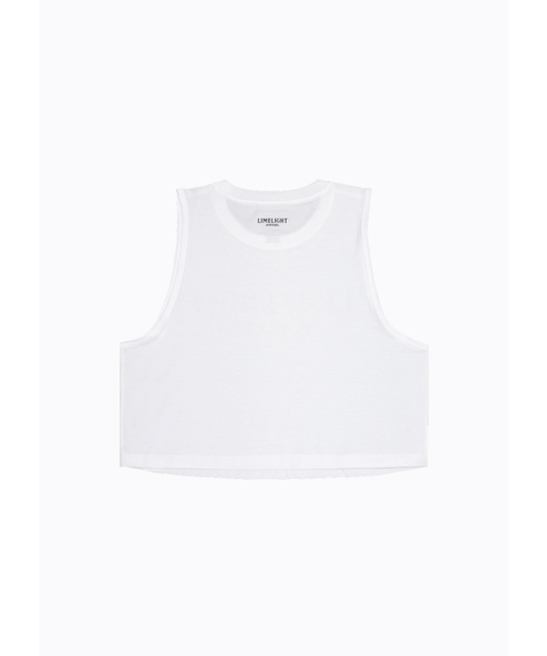 LIMELIGHT APPAREL(ライムライトアパレル)の「アスリット レディース クロップスリーブレス (ホワイト/ブラック)(Tシャツ/カットソー・レディース・その他・SMALL/MEDIUM/LARGE)」の3枚目の写真