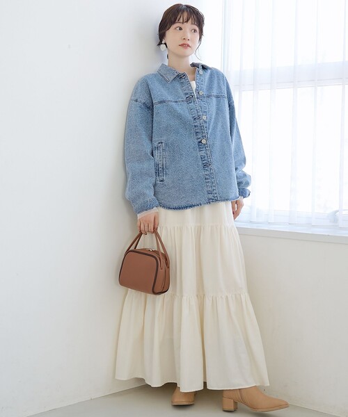 coen（コーエン）の「ナッピングデニムシャツジャケット（デニムジャケット・レディース・コバルトブルー/ナチュラル・FREE）」の3枚目の写真