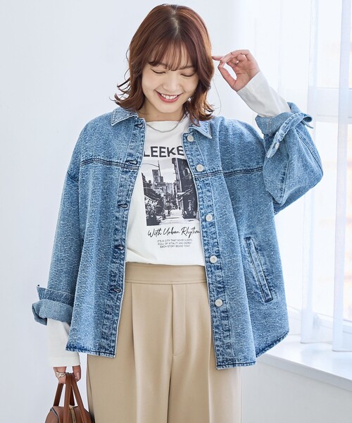 coen（コーエン）の「ナッピングデニムシャツジャケット（デニムジャケット・レディース・コバルトブルー/ナチュラル・FREE）」の11枚目の写真